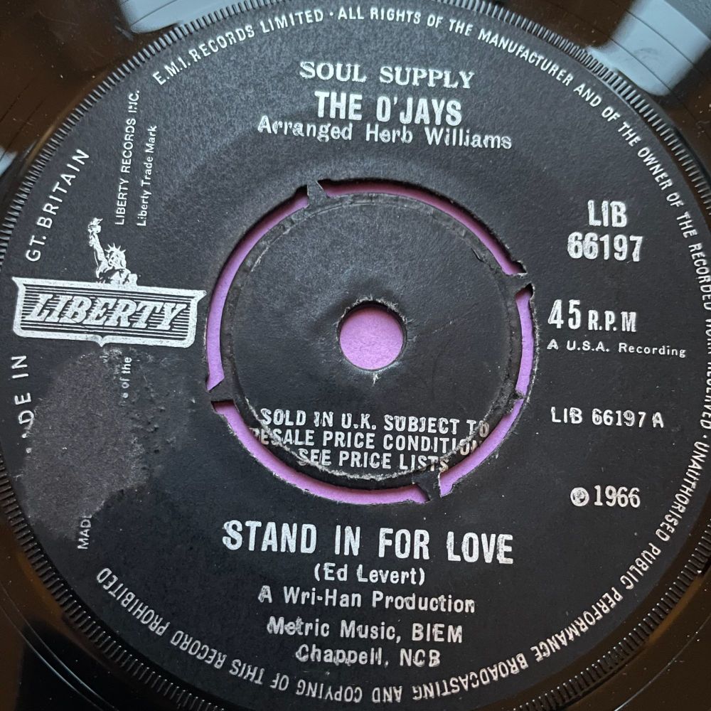 O'Jays-Stand in for love/ Friday night-UK Liberty vg+