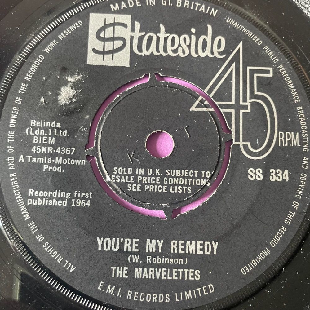 Marvelettes-You're my remedy-UK Stateside stkr E+