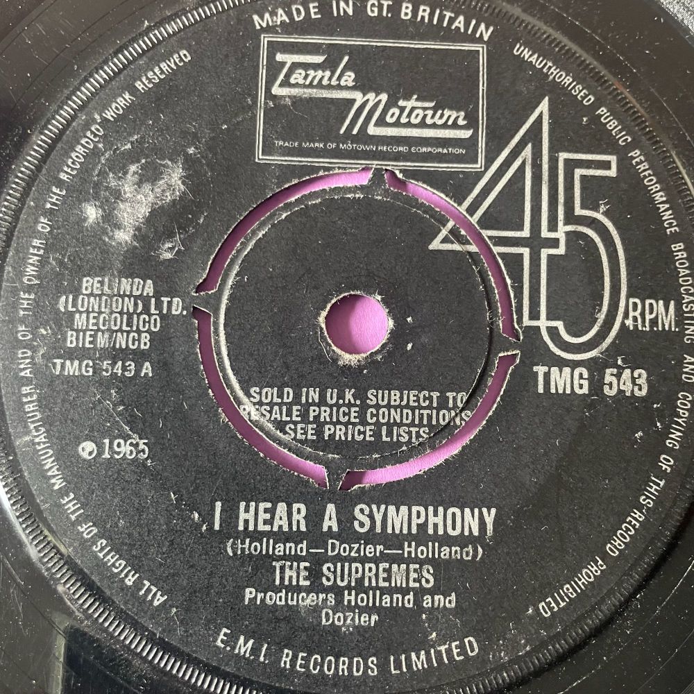 Supremes-I hear a symphony-TMG 543 vg+