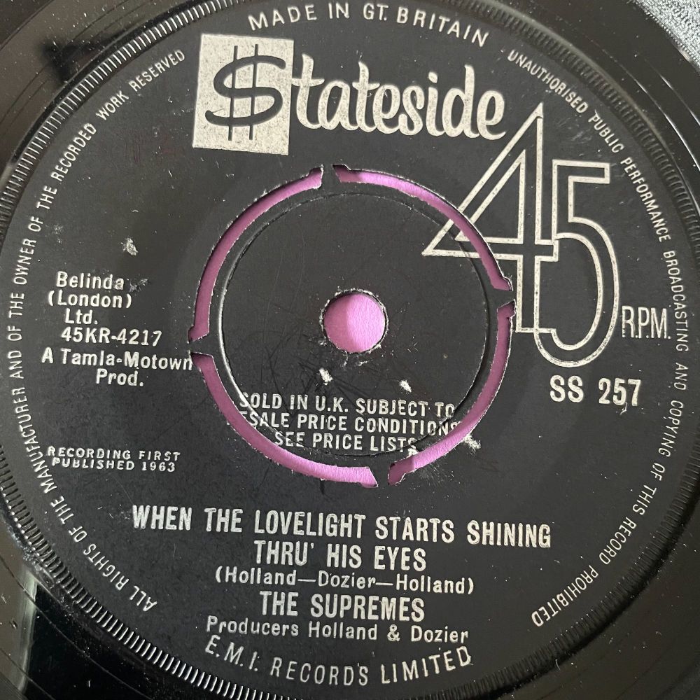 Supremes-When the lovelight starts shining thru' his eyes-UK Stateside E