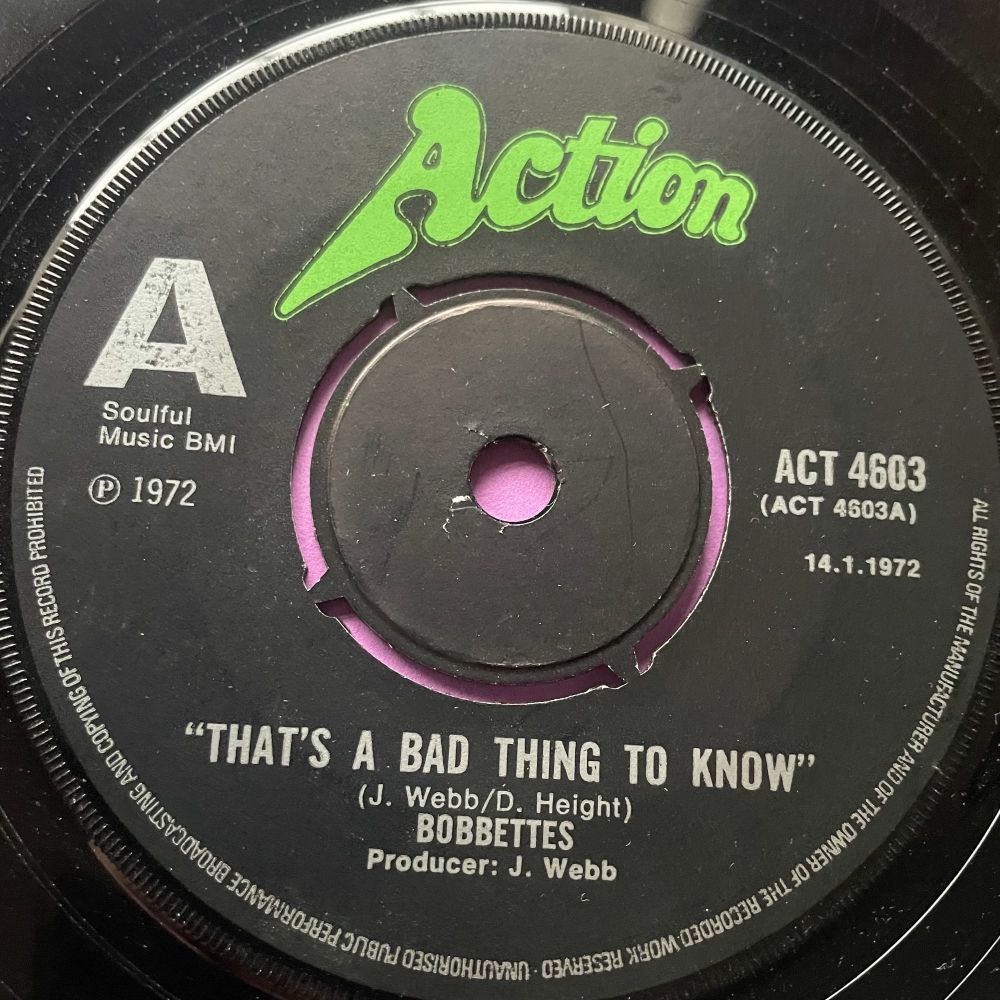 Bobbettes-That's a bad thing to know-UK Action E