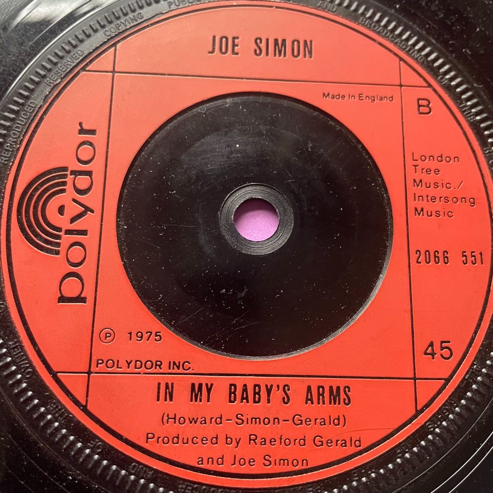 Joe Simon-In my baby's arms-UK Polydor E+