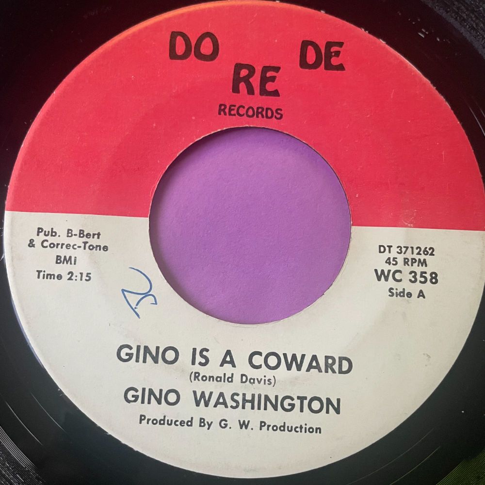 Gino Washington-Gino is a coward/ Like my baby (Instrumental)-Do De Re wol 