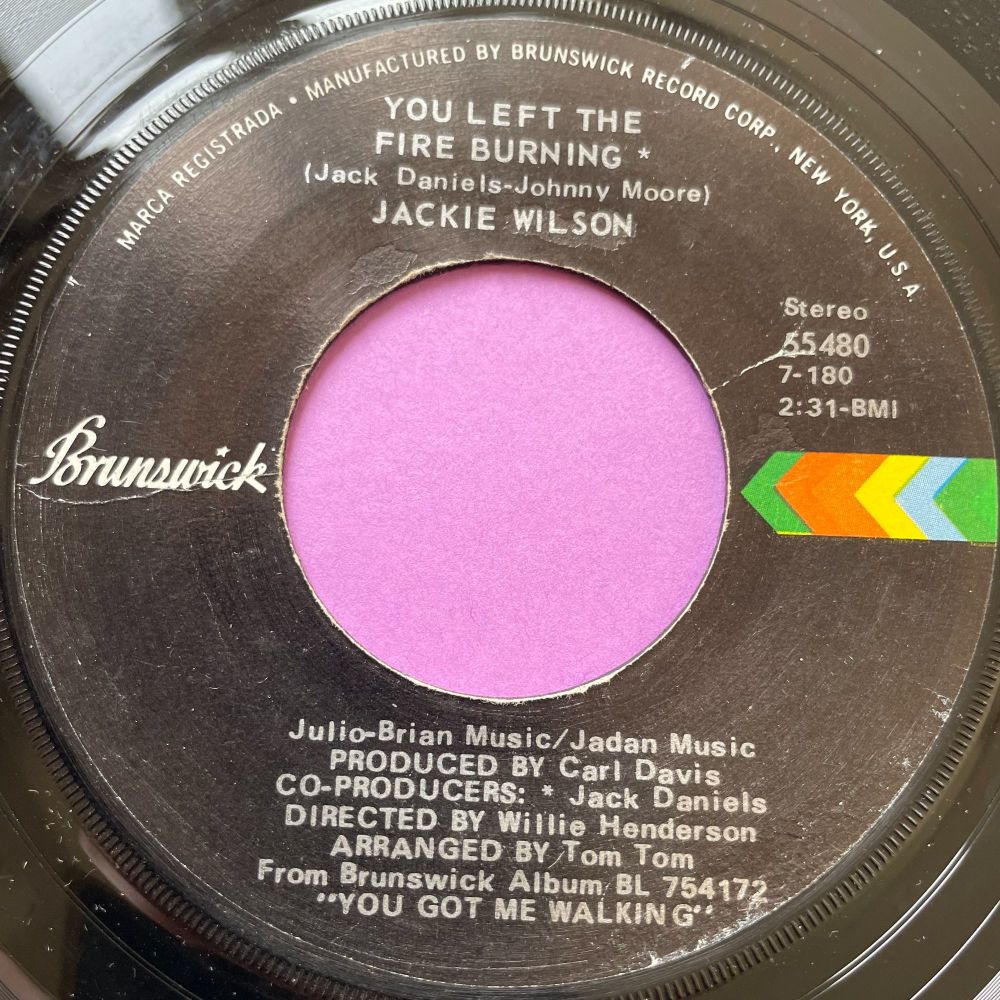 Jackie Wilson-You left the fire burning-Brunswick E+