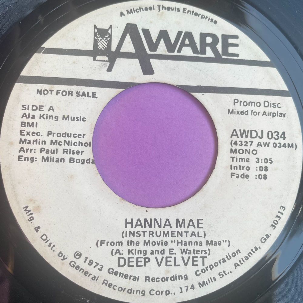 Deep Velvet-Hanna Mae-Aware WD vg+