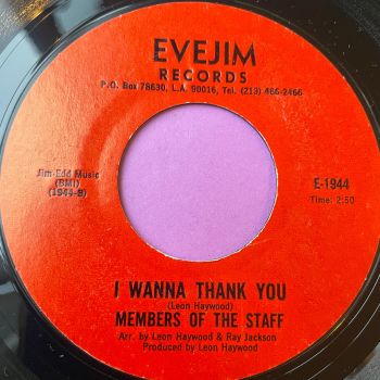 Members Of Staff-I wanna thank you/Stop the bells-Evejim E+