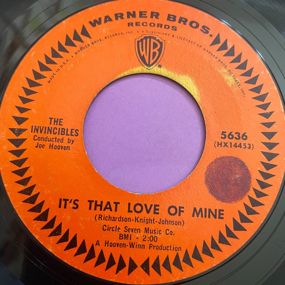 Invincibles-It's that love of mine/My heart cries-wol WB E+