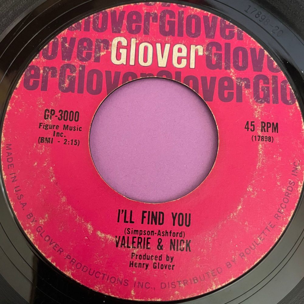 Valerie and Nick-I'll find you-Glover vg+