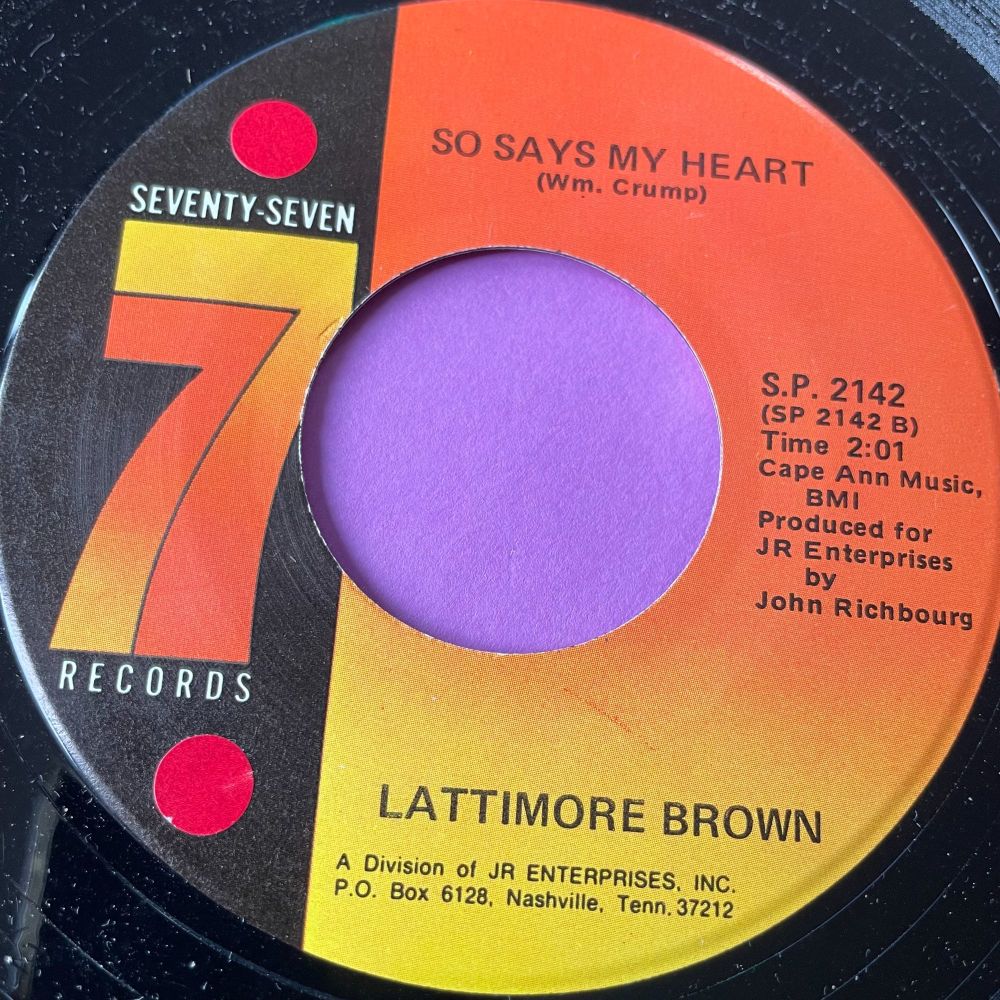 Lattimore Brown-So says my heart-Seventy Seven E+