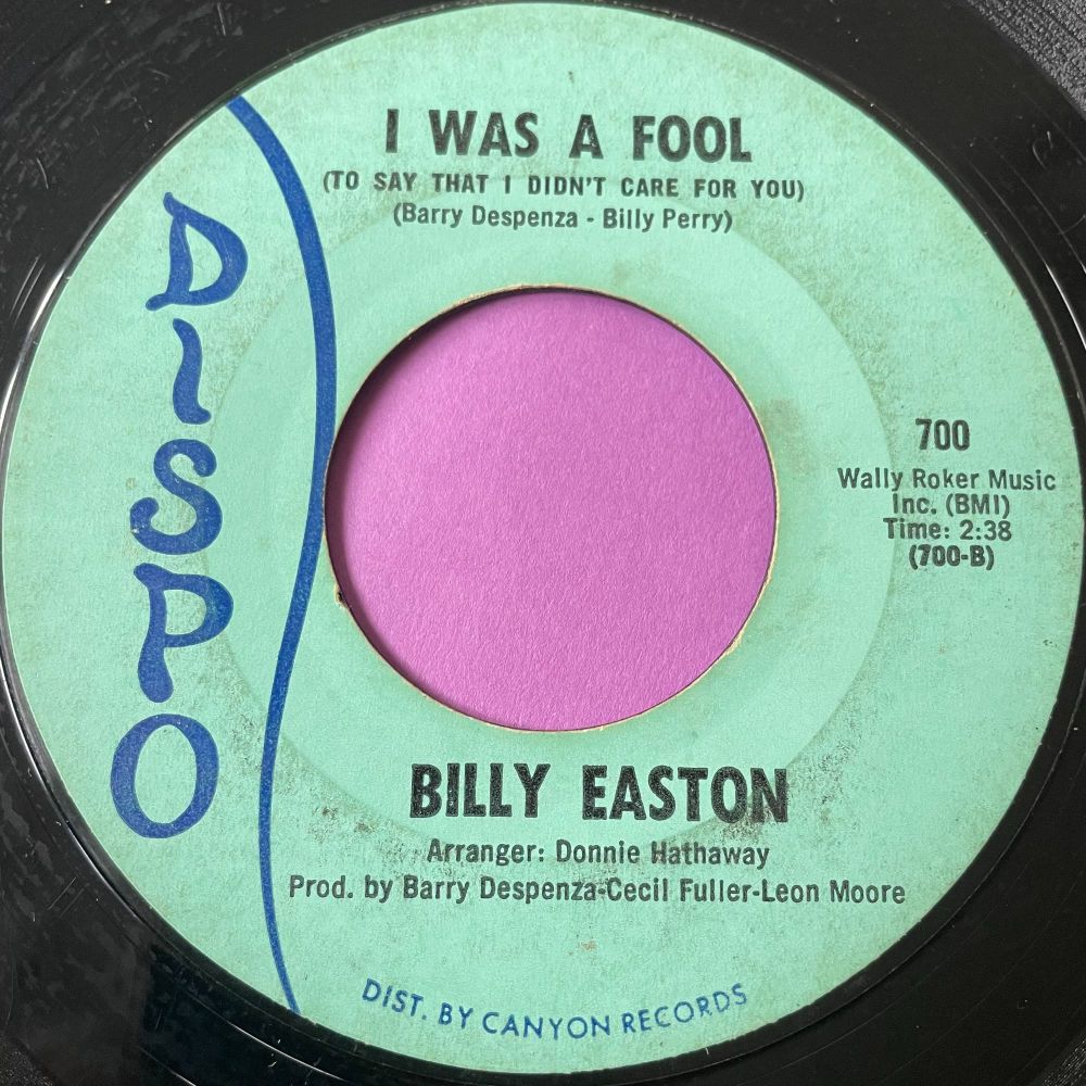 Billy Easton-I was a fool-Dispo vg