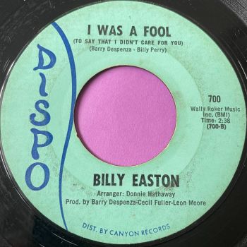 Billy Easton-I was a fool-Dispo vg