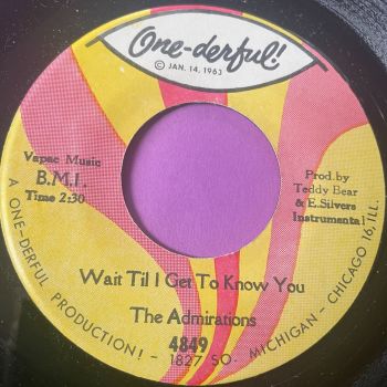 Admirations-Wait til I get to know you-One-Derful E+