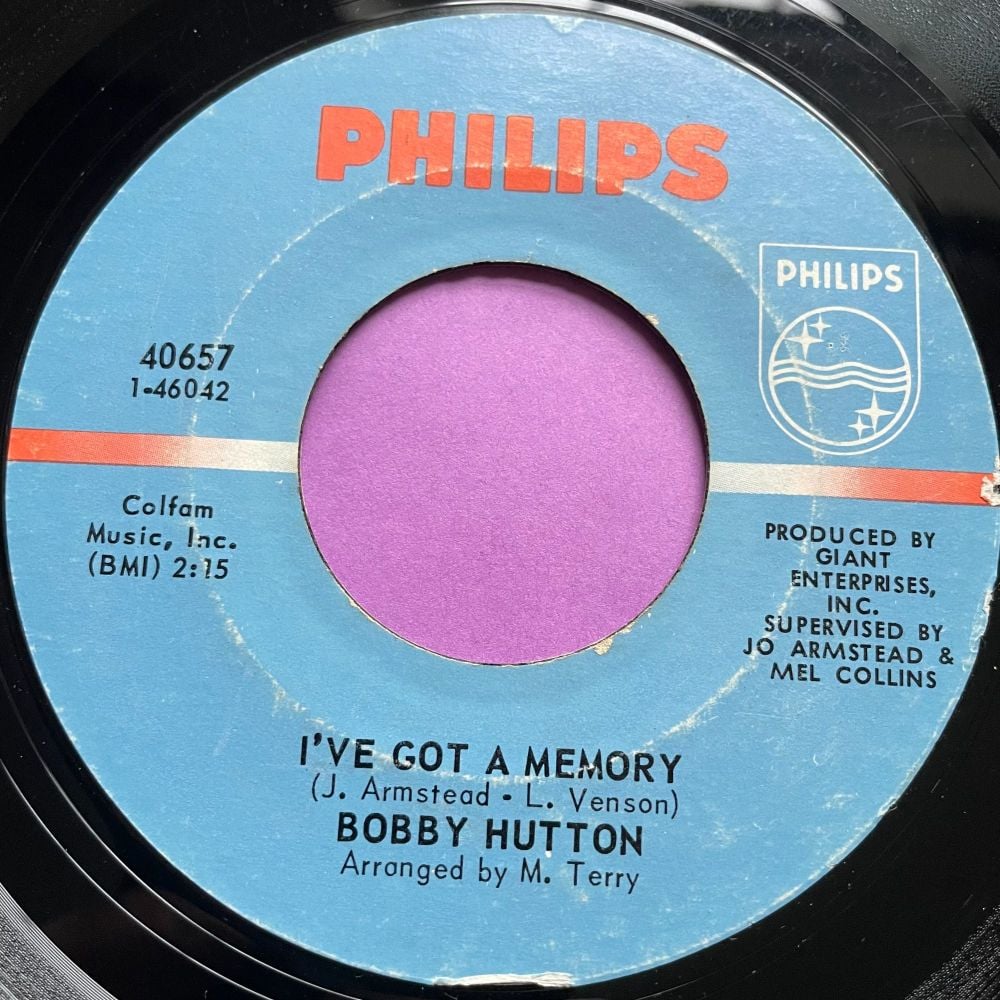 Bobby Hutton-I've got a memory/ I can't stand a woman...-Philips E+