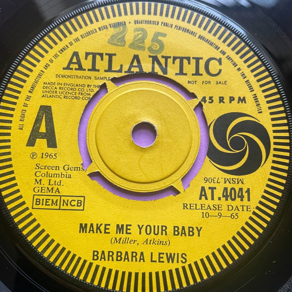 Barbara Lewis-Make me your baby-UK Atlantic Demo vg+