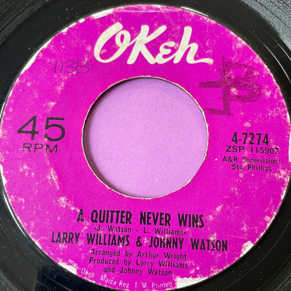 Larry Williams & Johnny Watson-A quitter never wins-Okeh vg+