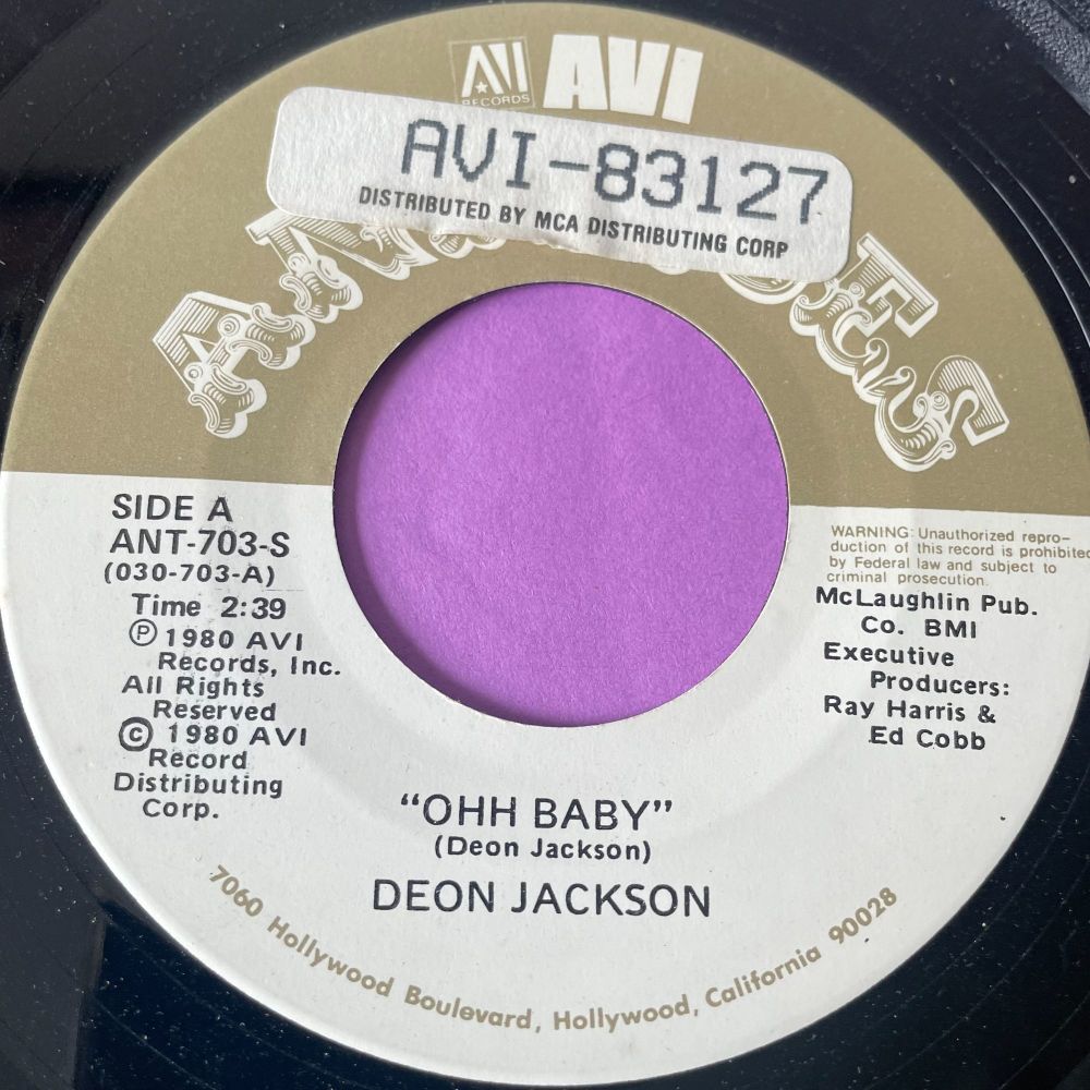Deon Jackson-Ooh baby/ When your love has gone-AVI R E+