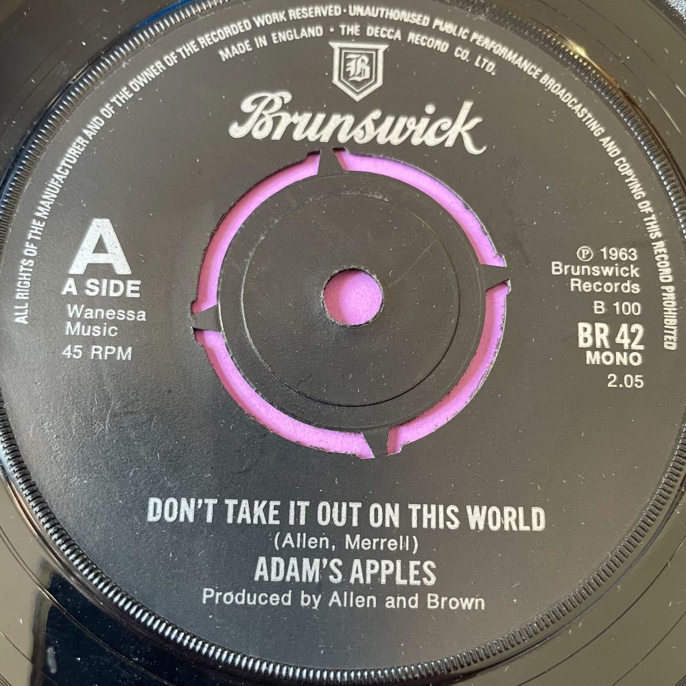 Adam's Apples-Don't take it out on this world-UK Brunswick E