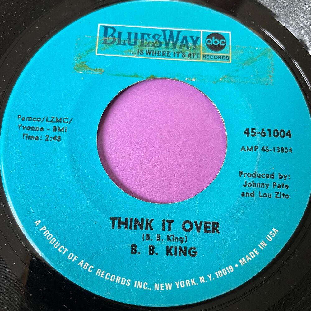 B.B King-Think it over-Bluesway stkr E+