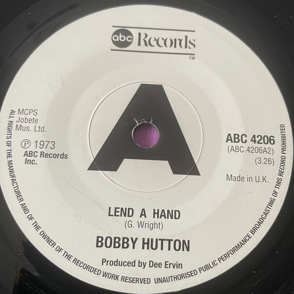 Bobby Hutton/ Willie Hutch-Lend a hand/ Love runs out-ABC R E+