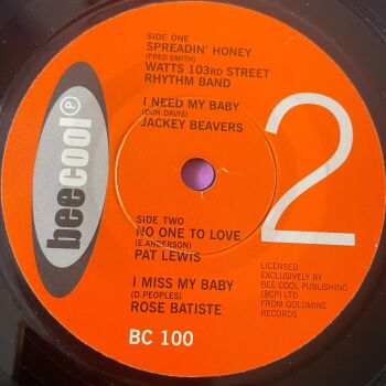 Pat Lewis + 3-No one to love-Bee Cool R E+