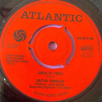Aretha Franklin-Chain of fools-UK Atlantic E+