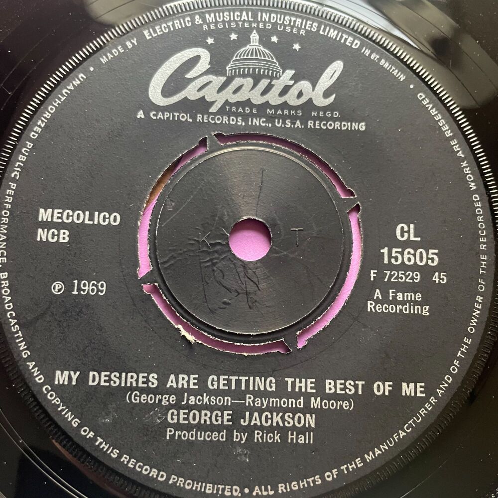 George Jackson-My desires are getting the best of me-UK Capitol E+