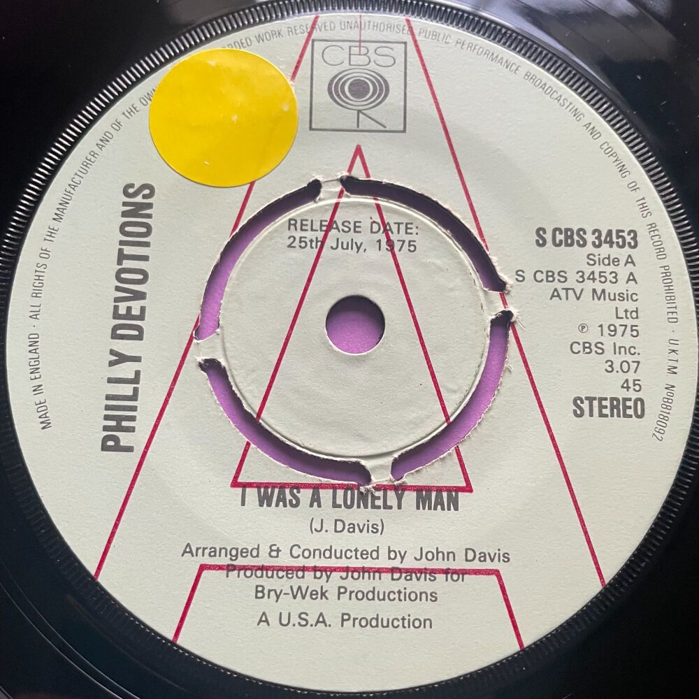 Philly Devotions-I was a lonely man/ We're gonna make it-UK CBS Demo E+