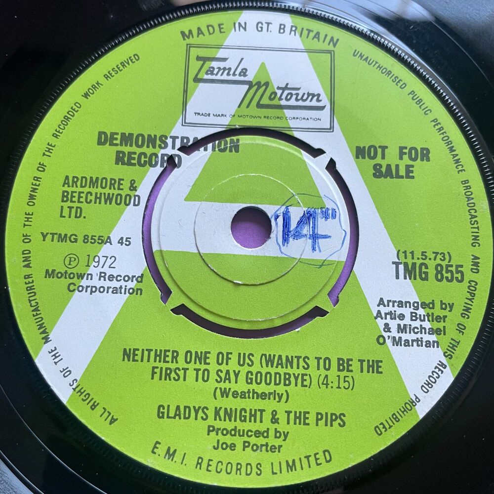Gladys Knight-Neither one of us-TMG 855 Demo wol E+