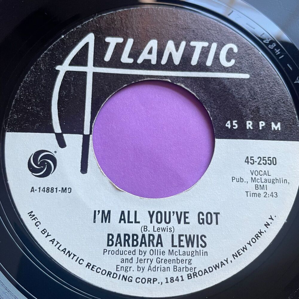 Barbara Lewis-I'm all you've got/ You're a dream maker-Atlantic WD E+