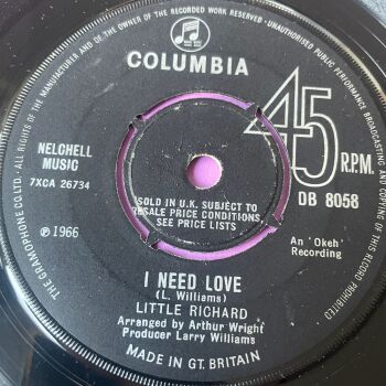 Little Richard-I need love-UK Columbia E+