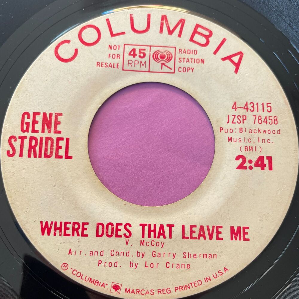 Gene Stridel-Where does that leave me-Columbia WD vg+