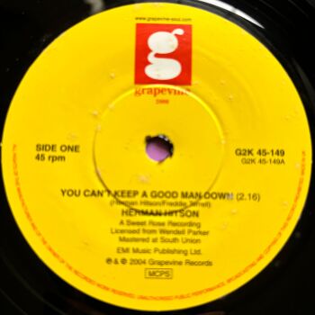 Herman Hitson-You can't keep a good man down/Ain't no other way-UK Grapevine E+