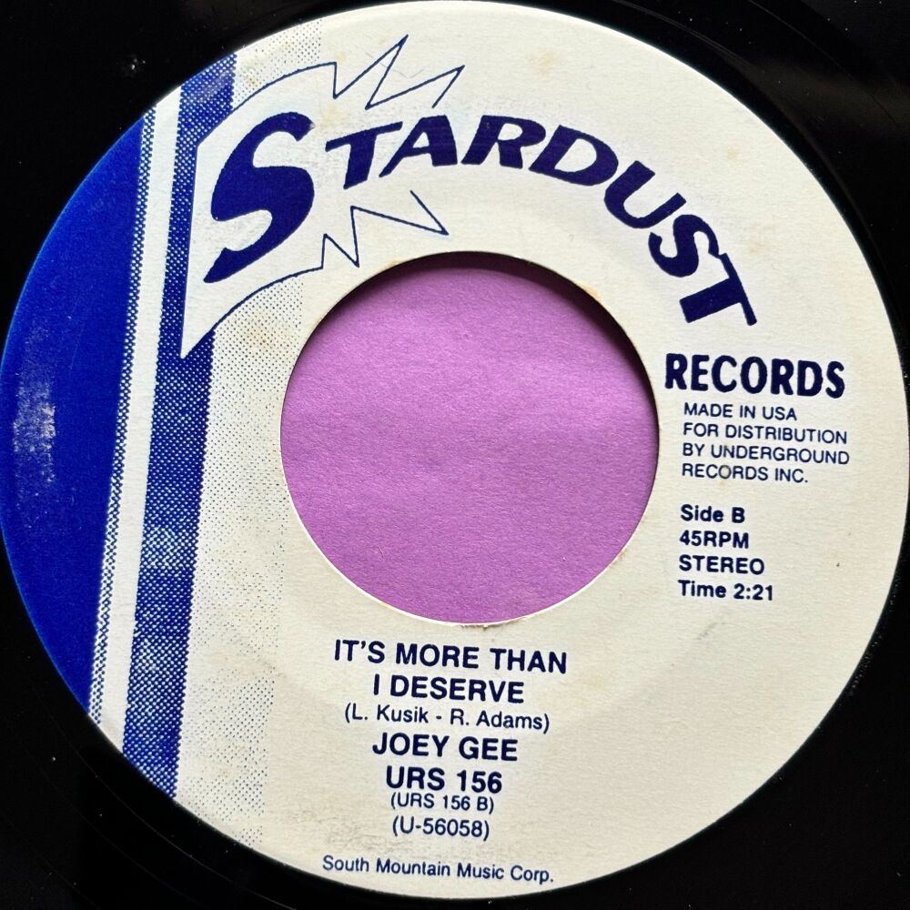 Joey Gee-It's more than I deserve/ Bobby Paris-I walked away-Stardust E+
