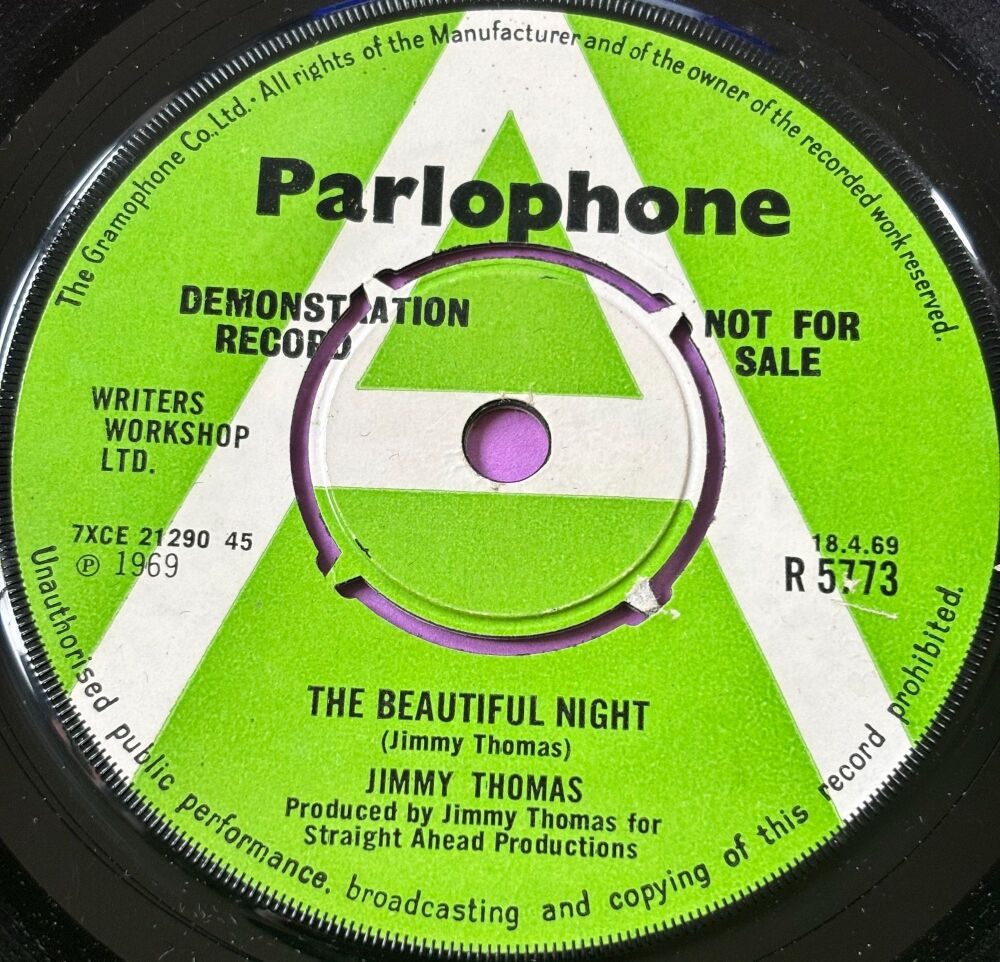 Jimmy Thomas-The beautiful night-UK HMV Demo E+