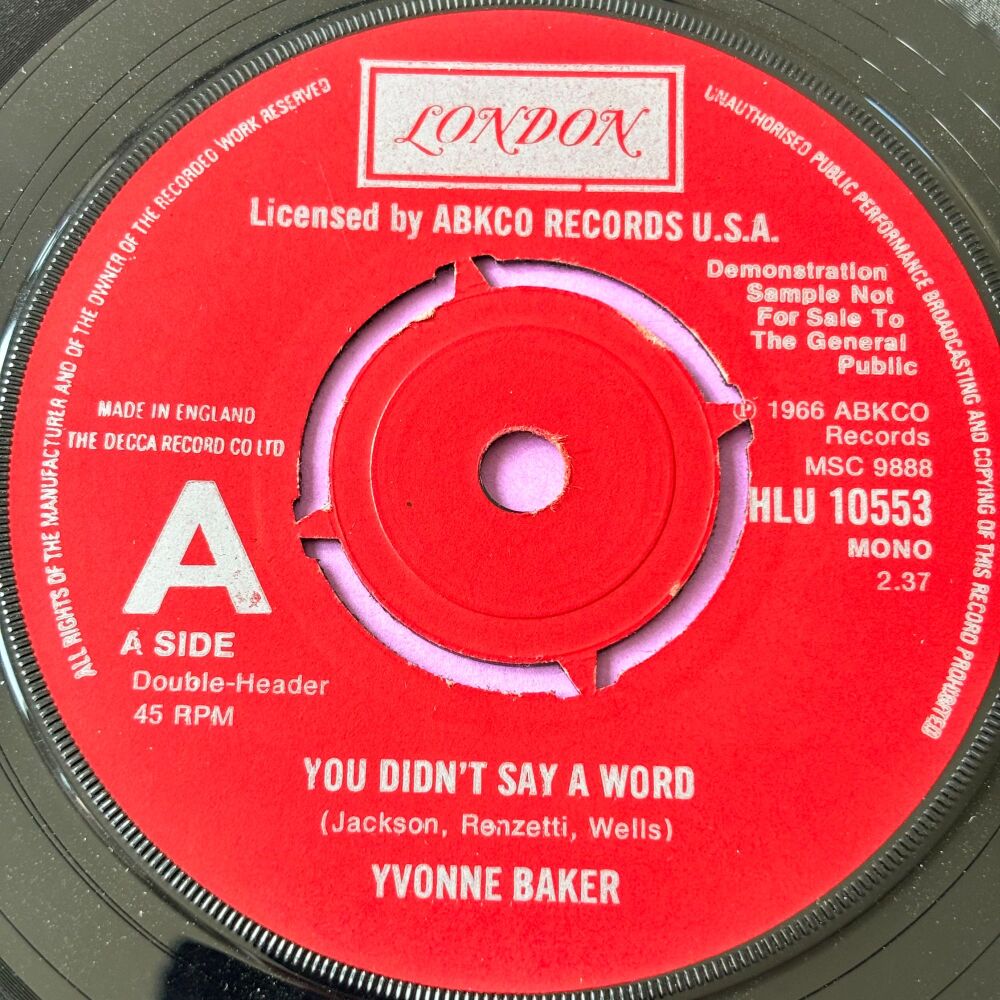 Yvonne Baker-You didn't say a word- UK London Demo E+
