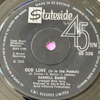 Darrell Banks-Our love is in the pocket/ Open the door-UK Stateside E+