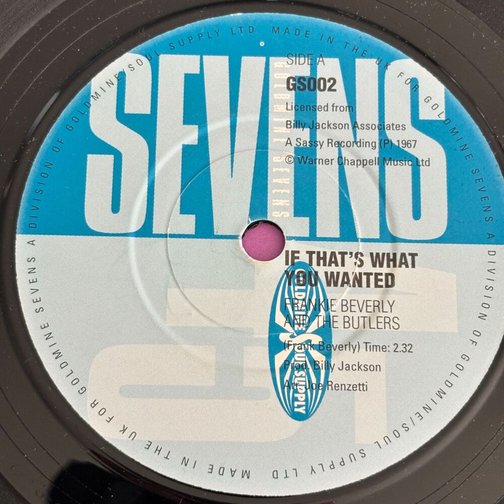 Frankie Beverly-If that's what you wanted/ Eddie Foster-I never knew-Sevens