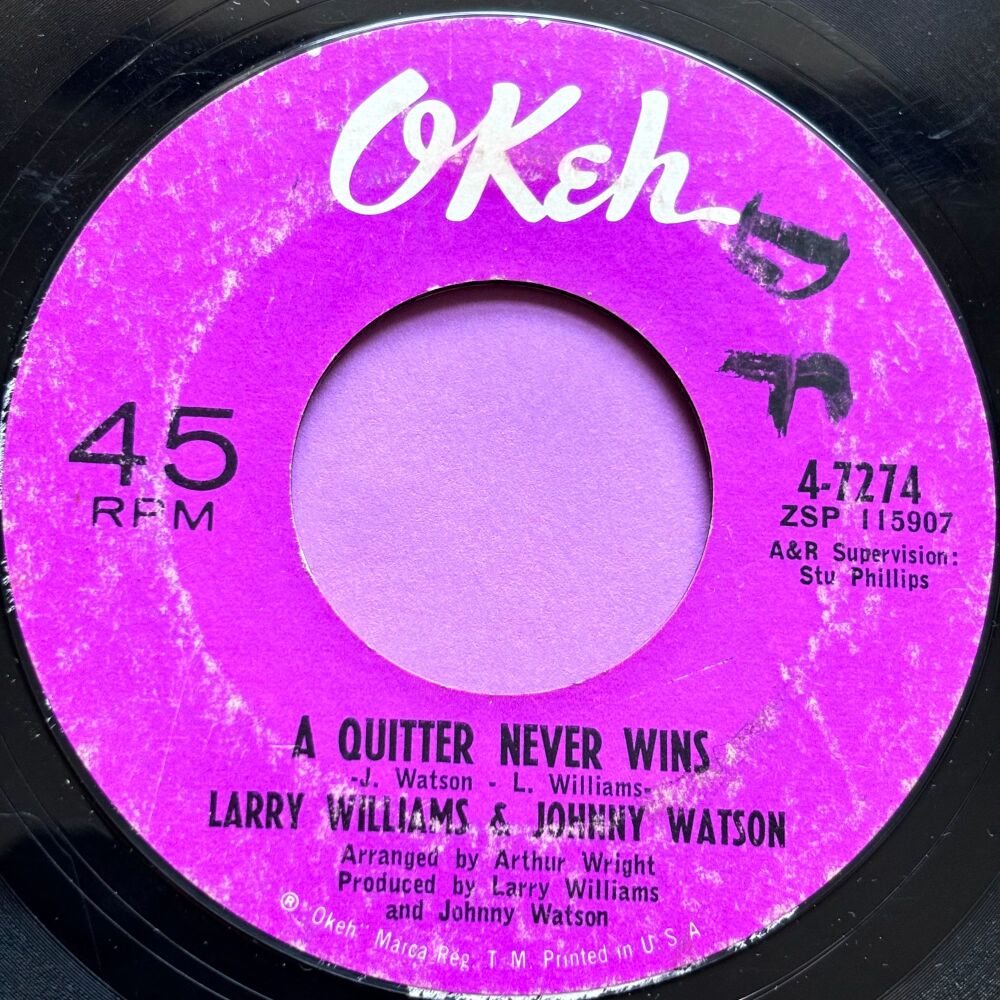 Larry Williams & Johnny Watson-A quitter never wins-Okeh wol vg+