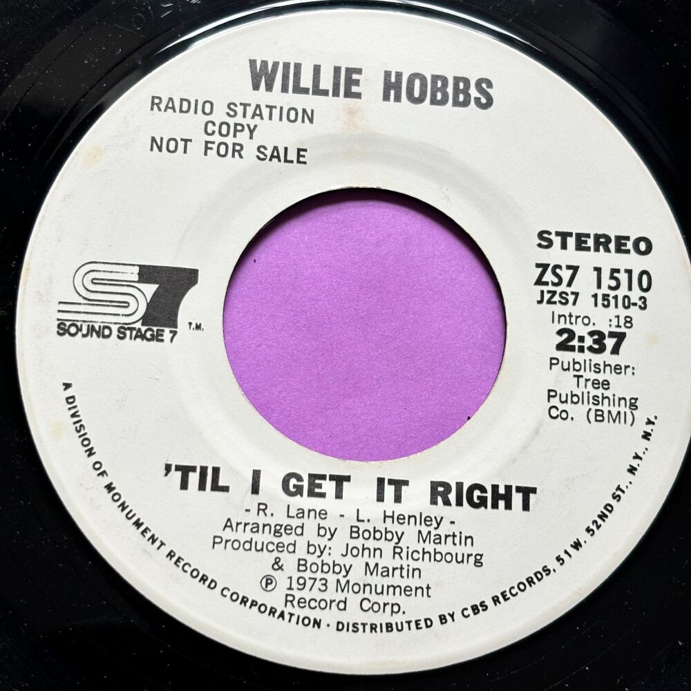 Willie Hobbs-'Til I get it right-SS7 WD E+