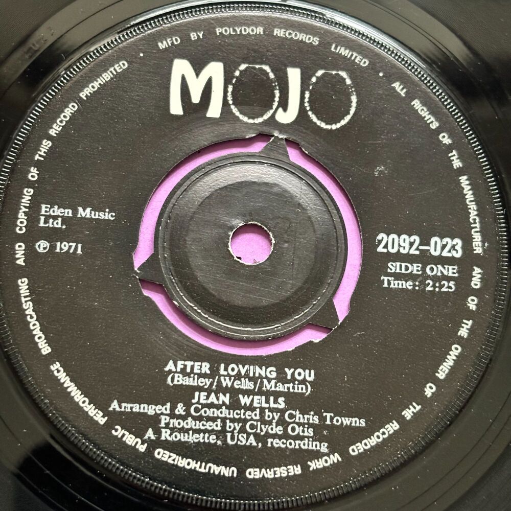 Jean Wells-After loving you-UK Mojo E+