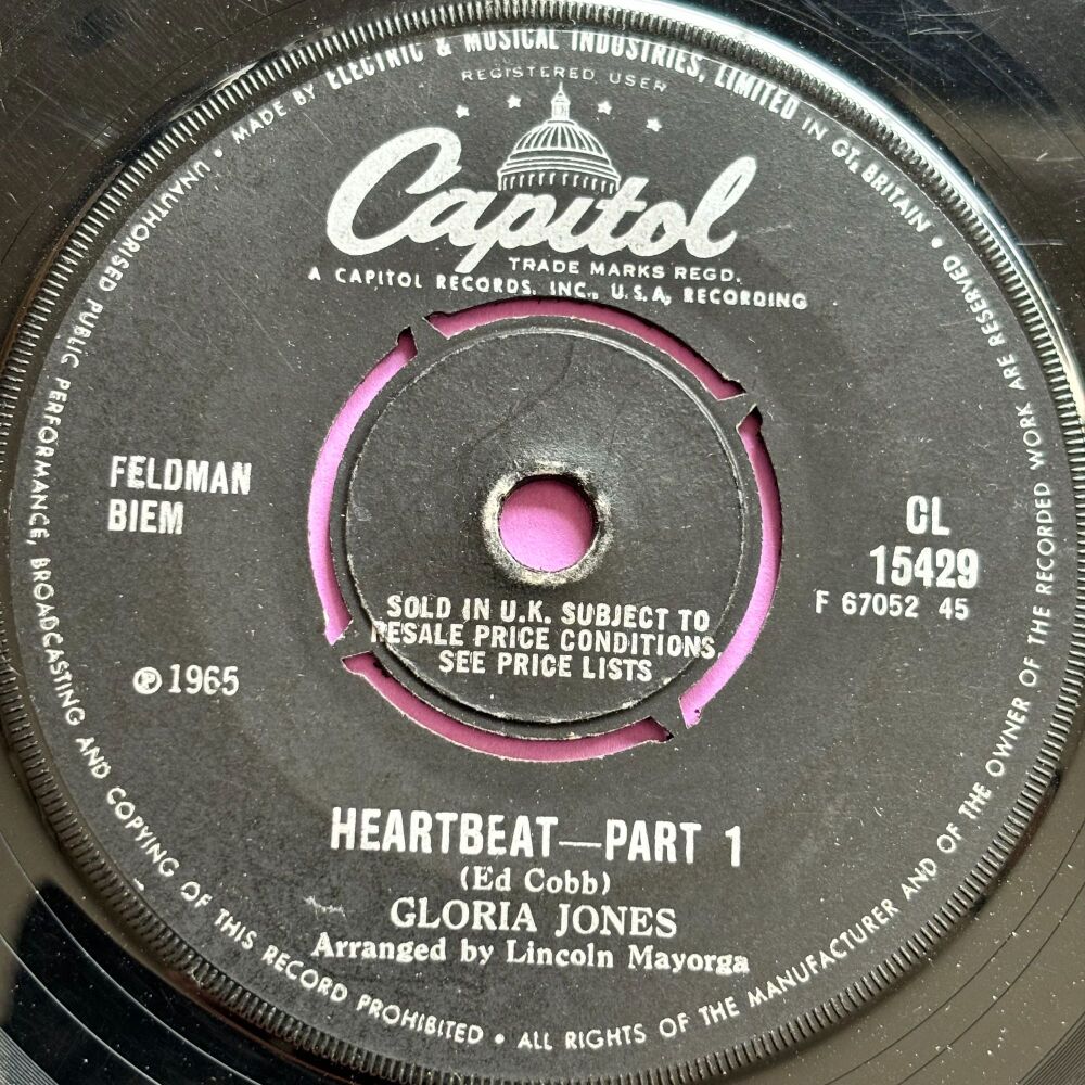Gloria Jones-Heartbeat-UK Capitol vg+