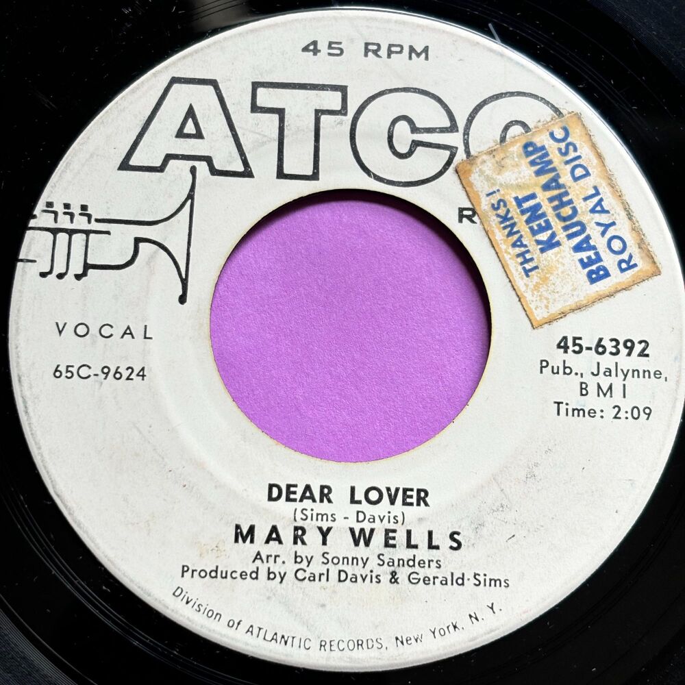 Mary Wells-Dear Lover/ Can't you see....-Atco WD vg+