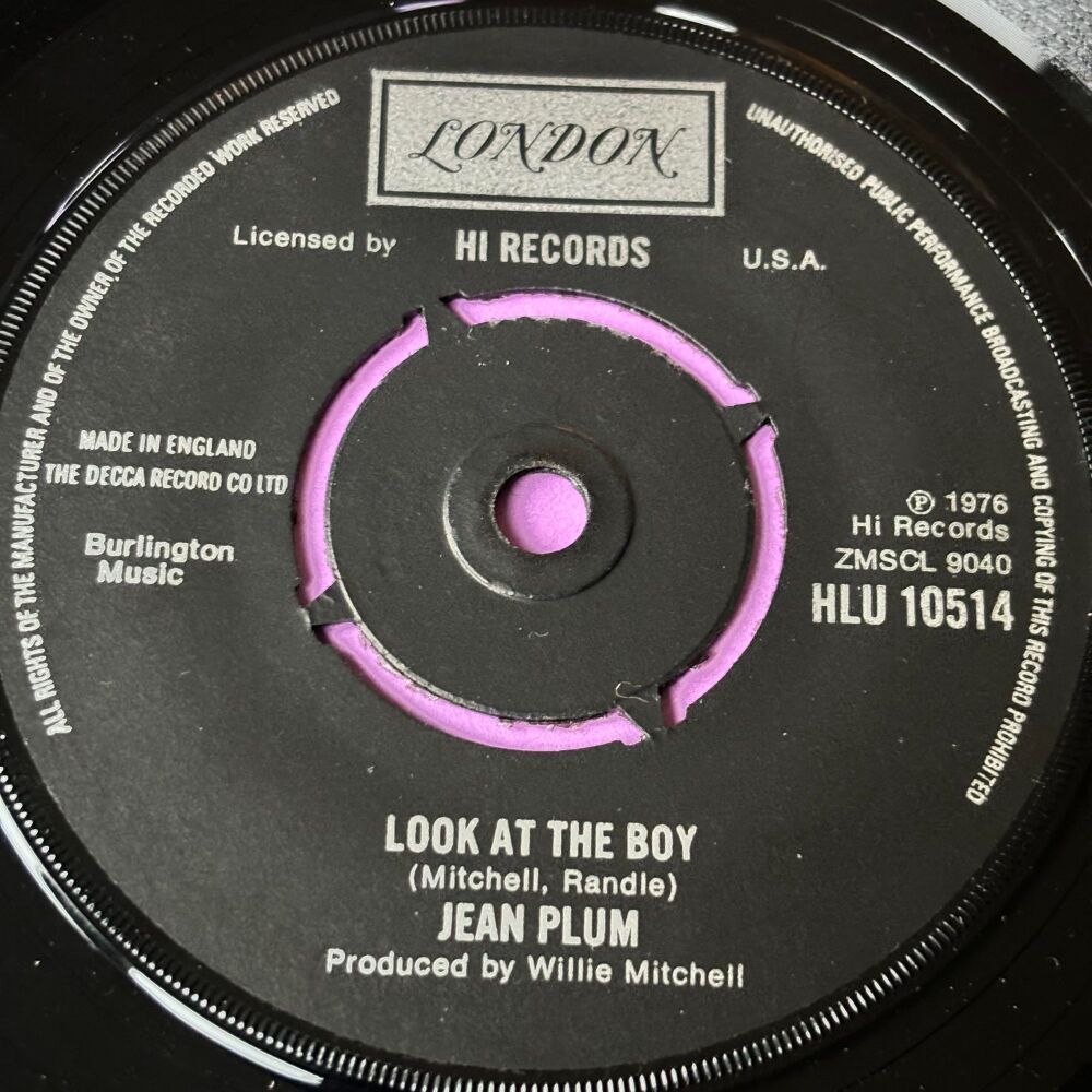 Jean Plum-Look at the boy-UK London E+