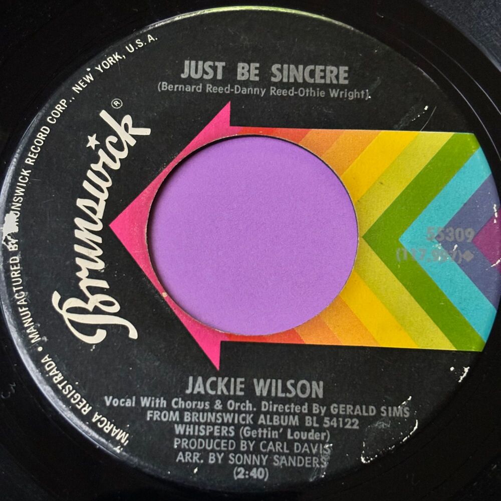 Jackie Wilson-Just be sincere/I don't want to lose you-Brunswick E+