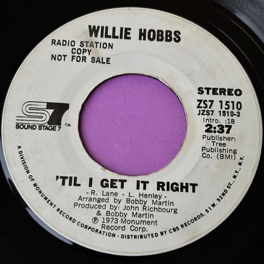 Willie Hobbs-'Til I get it right-SS7 WD E