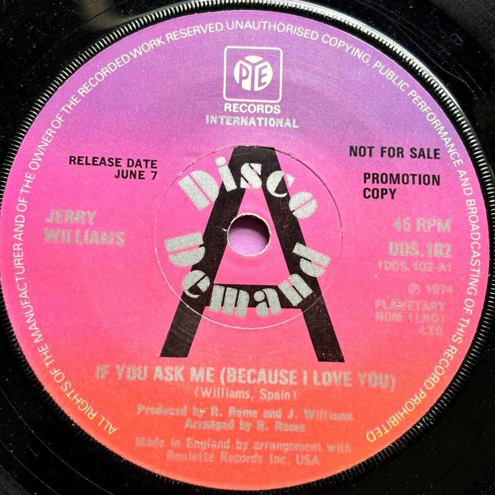 Jerry Williams-If you ask me-UK Pye Disco Demand Demo E+