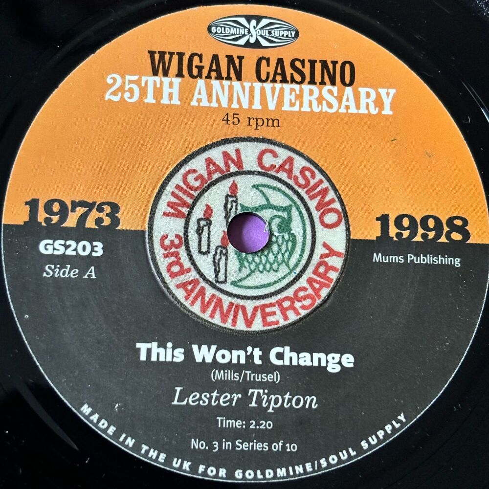 Lester Tipton-This won't change/ Al Williams-I am nothing-Wigan E+
