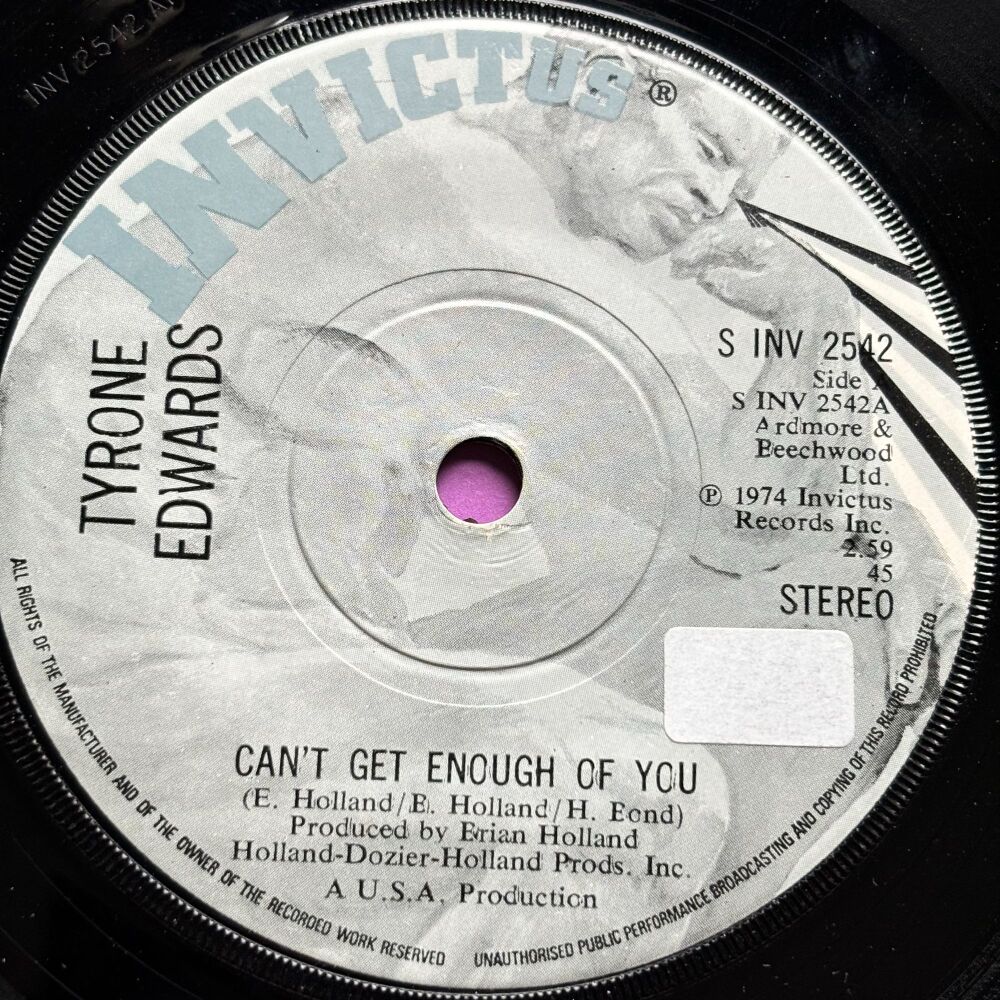 Tyrone Edwards-Can't get enough of you-UK Invictus stkr E+