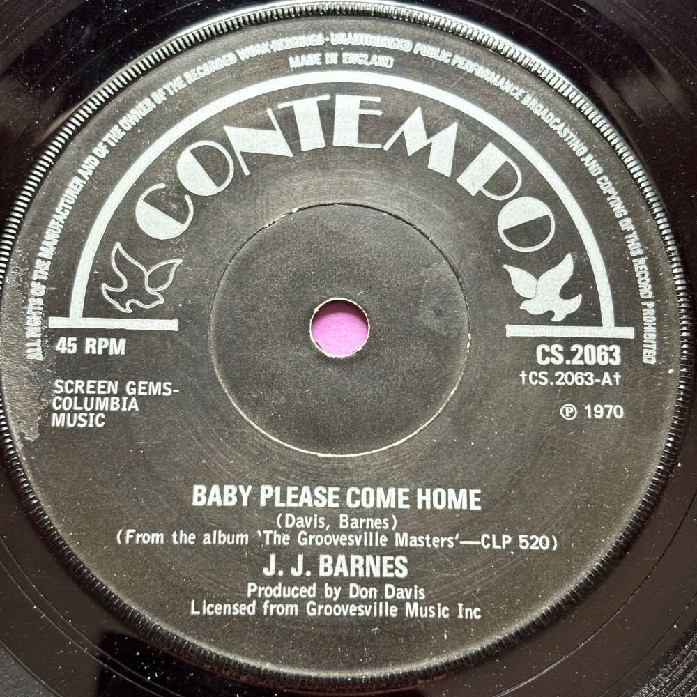 J.J Barnes-Baby please come home-UK Contempo E+