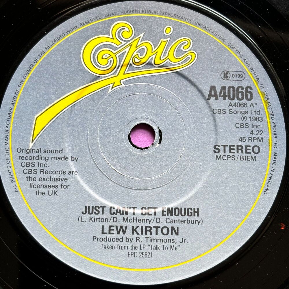 Lew Kirton-Just can't get enough-UK Epic E+
